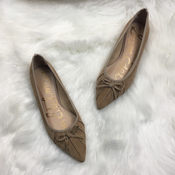 Sam Edelman Camel Suede Rosalyn Pointed Toe Flats - Picture 2 of 6